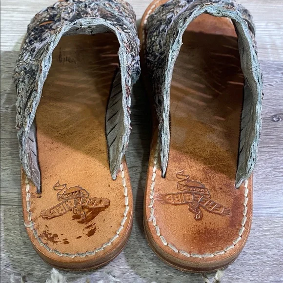 Freebird Snakeskin Pattern Willow Slide Sandals - Picture 2 of 5